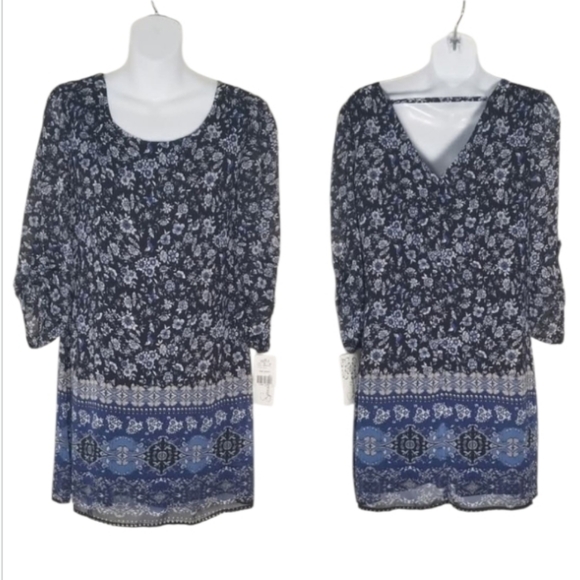 Speechless Dresses & Skirts - NWT Speechless Bohemian Navy and Blue Floral Mini Dress ~S